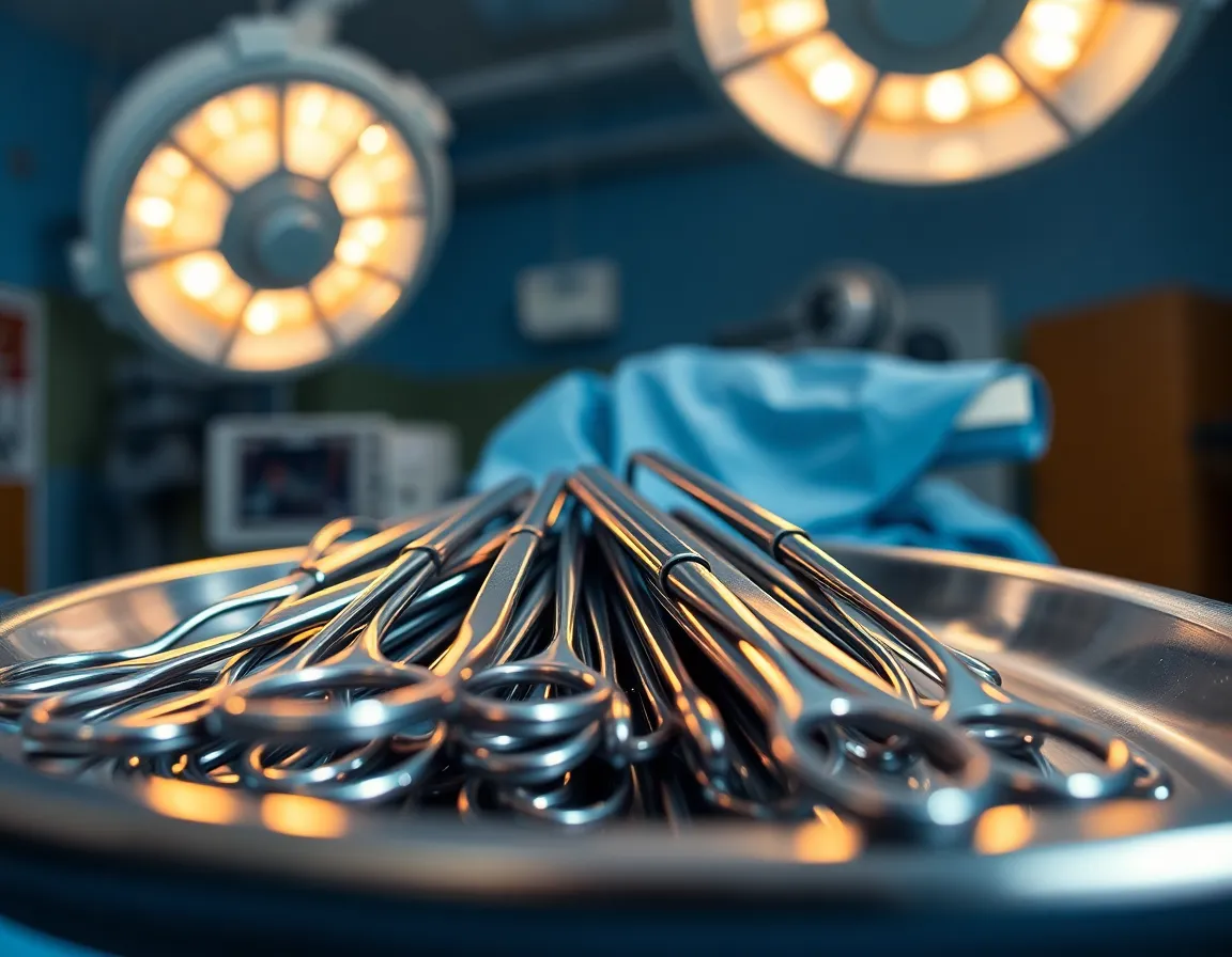 Close-Up of Medical Instruments in Operating Room