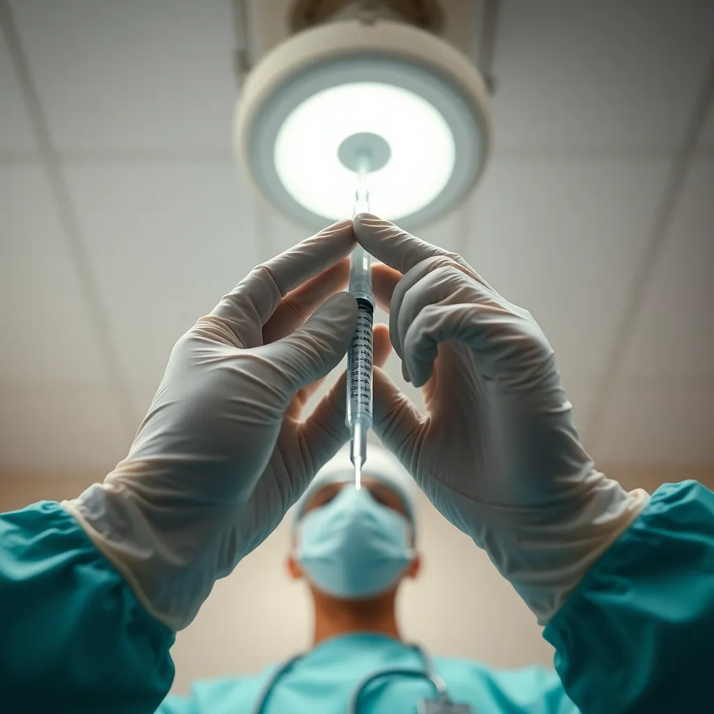 Close-Up of Healthcare Professional Preparing Syringe