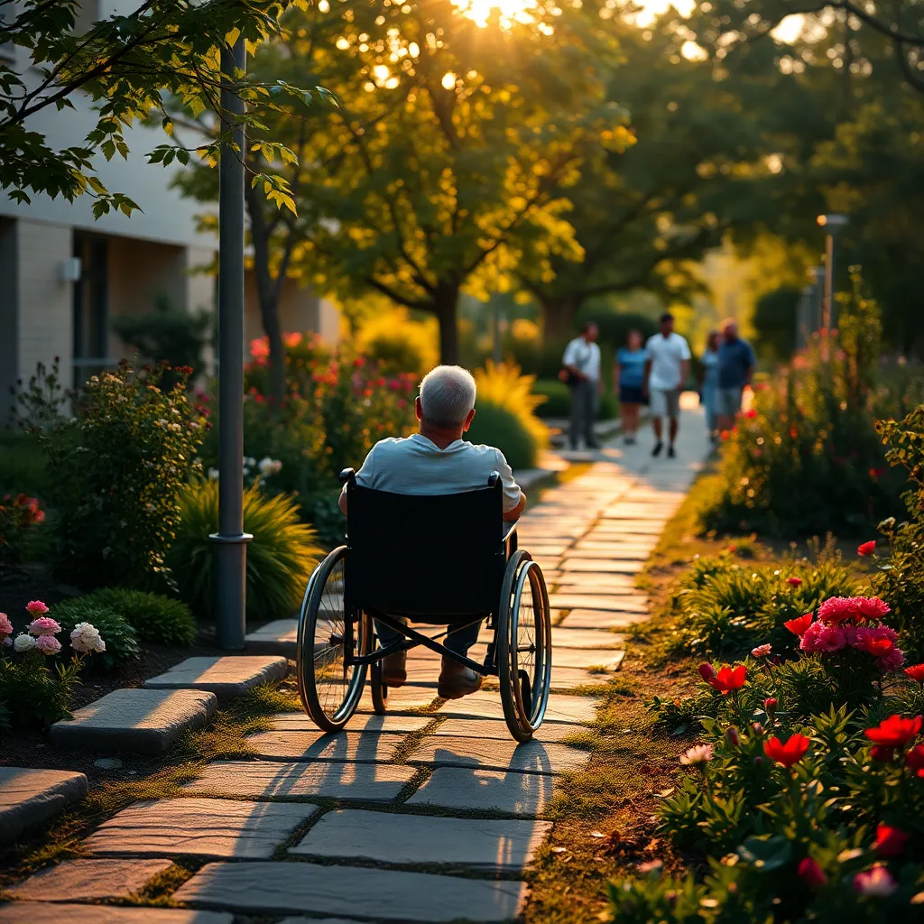 Patients Enjoying Serenity in Hospital Garden