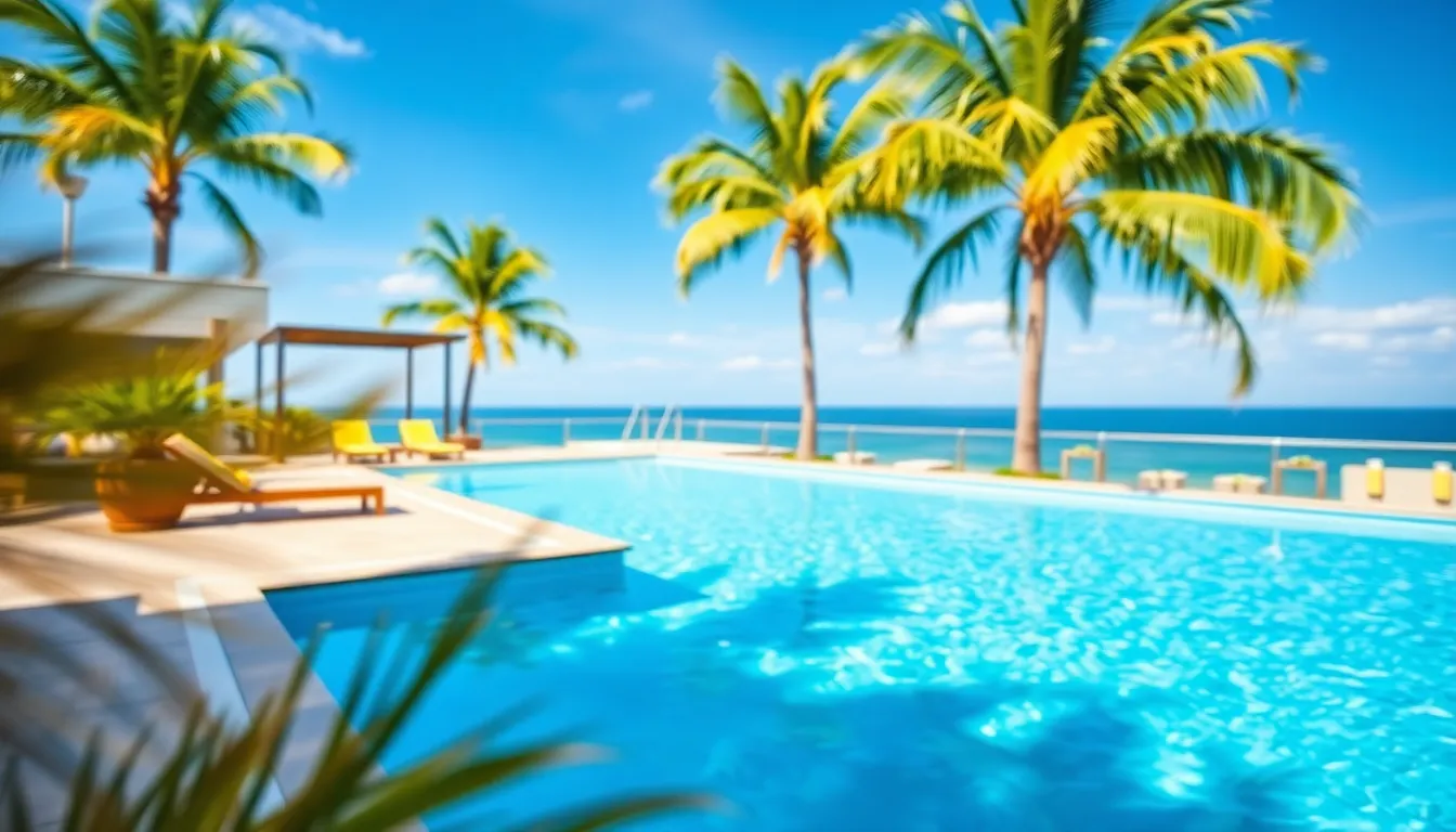 Charming Rooftop Pool with Tropical Vibes