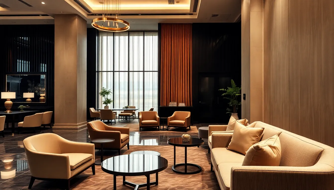 Chic Hotel Lobby Interior with Modern Design