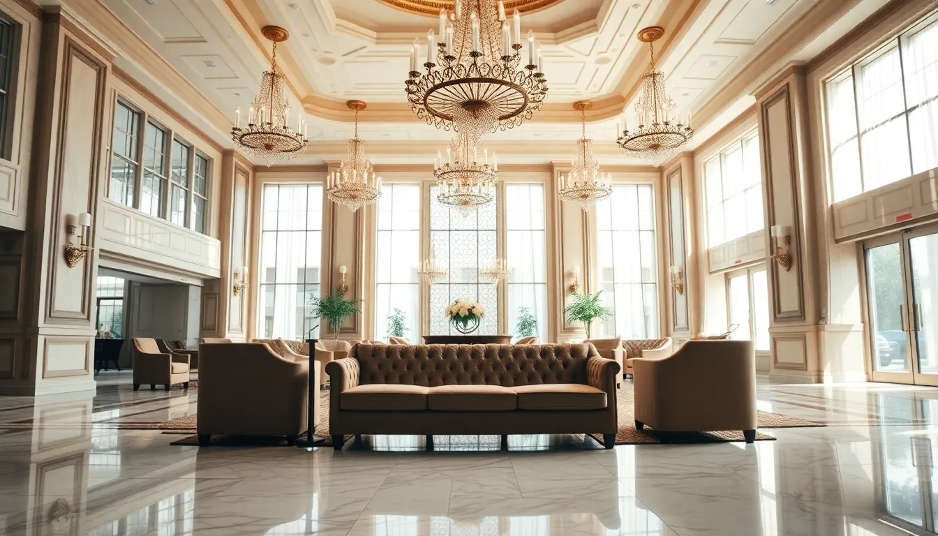 Elegant Hotel Lobby With Marble Decor