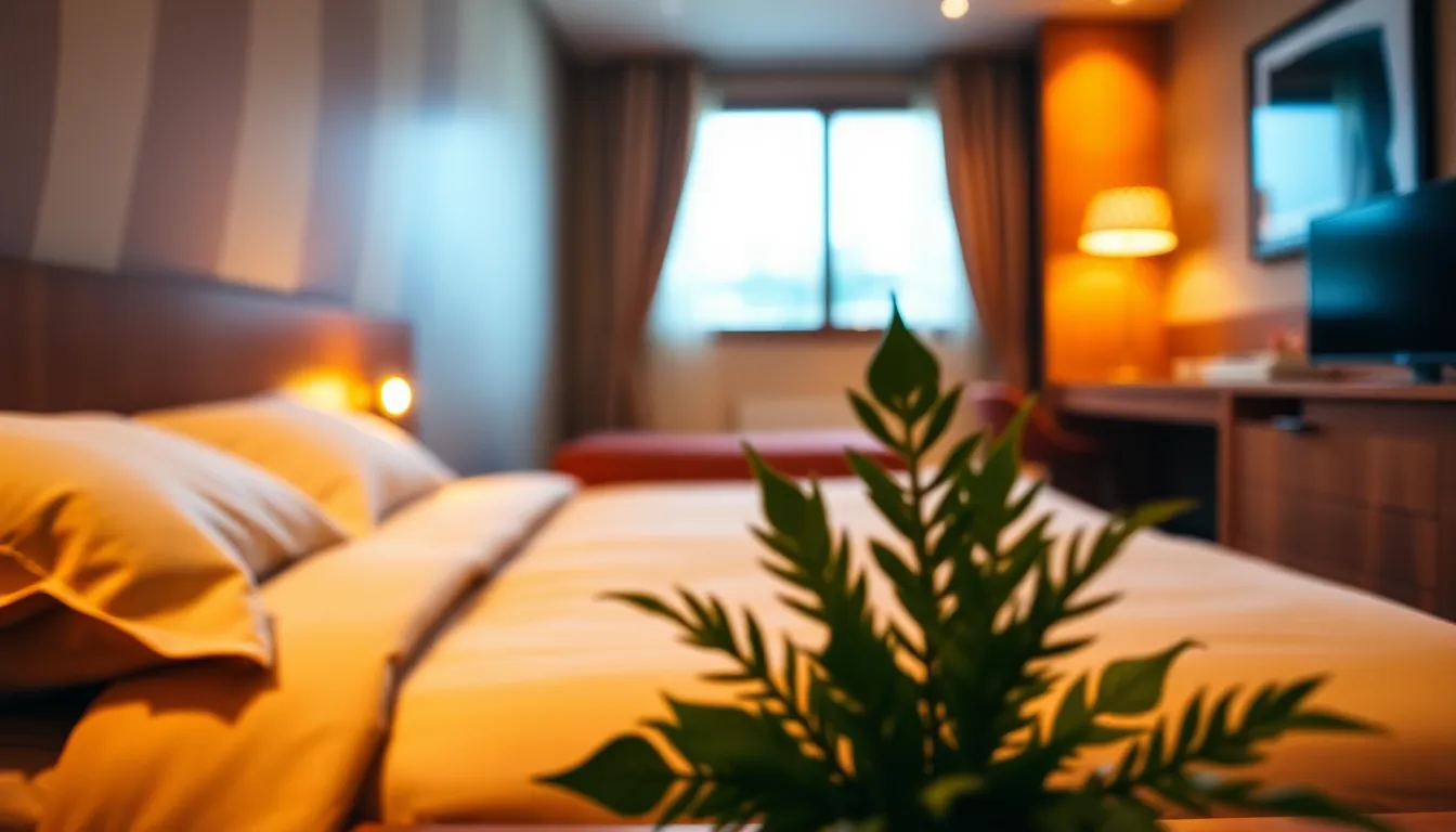 Cozy Hotel Room with Warm Ambiance
