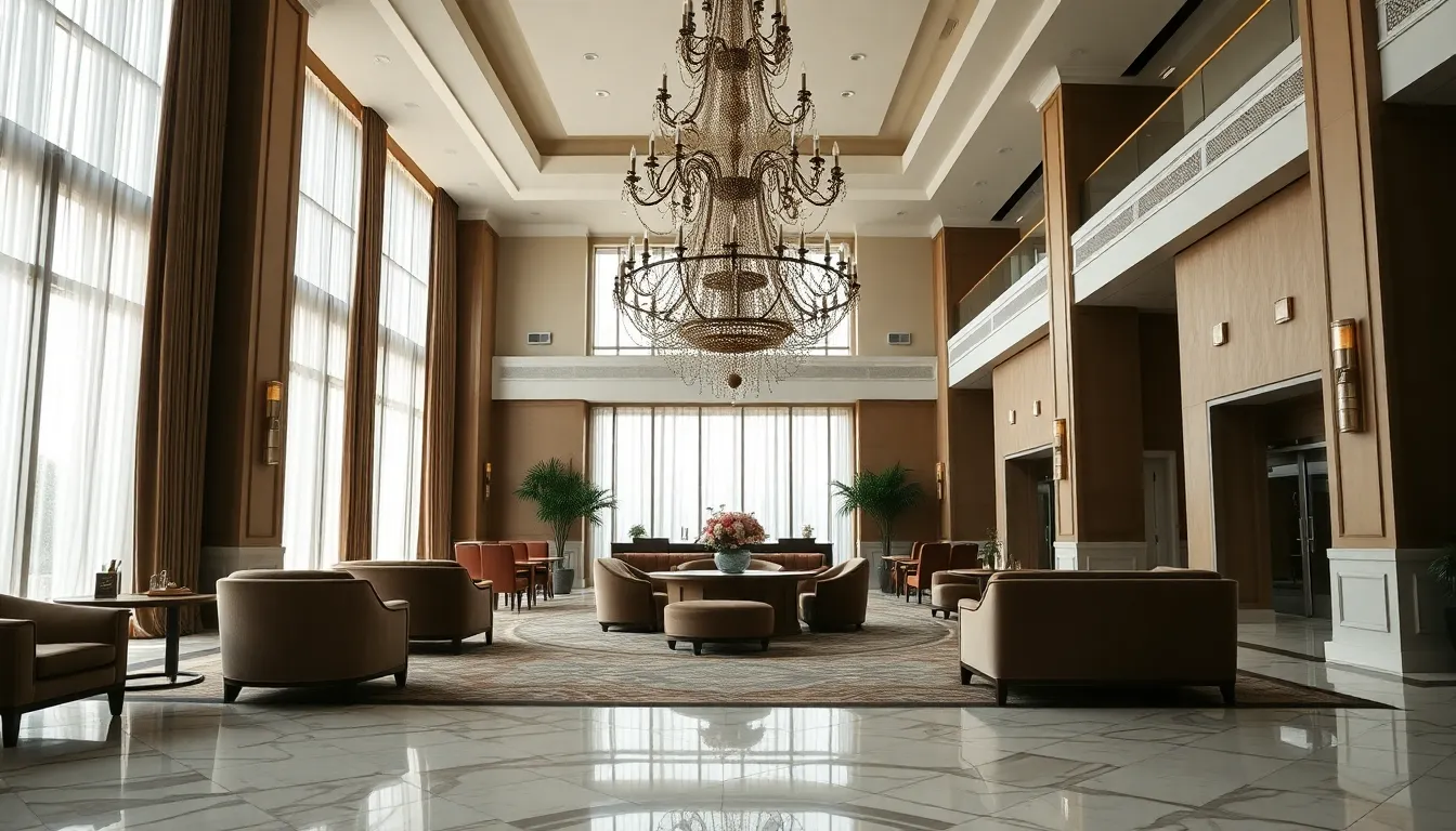 Luxurious Hotel Entrance at Golden Hour