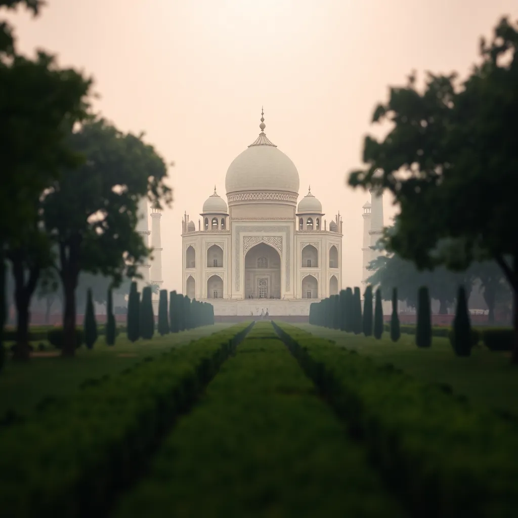 Taj Mahal in Morning Fog