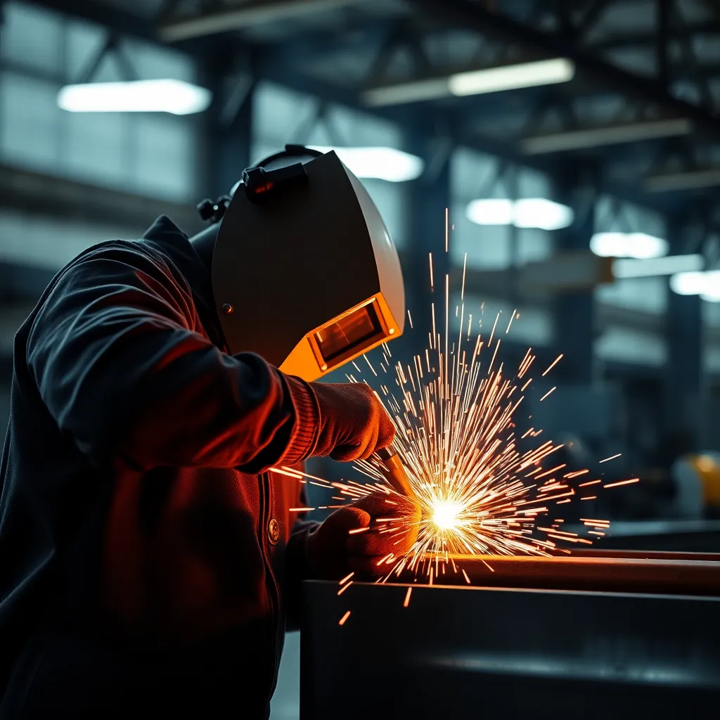 Welding Process in Industrial Factory