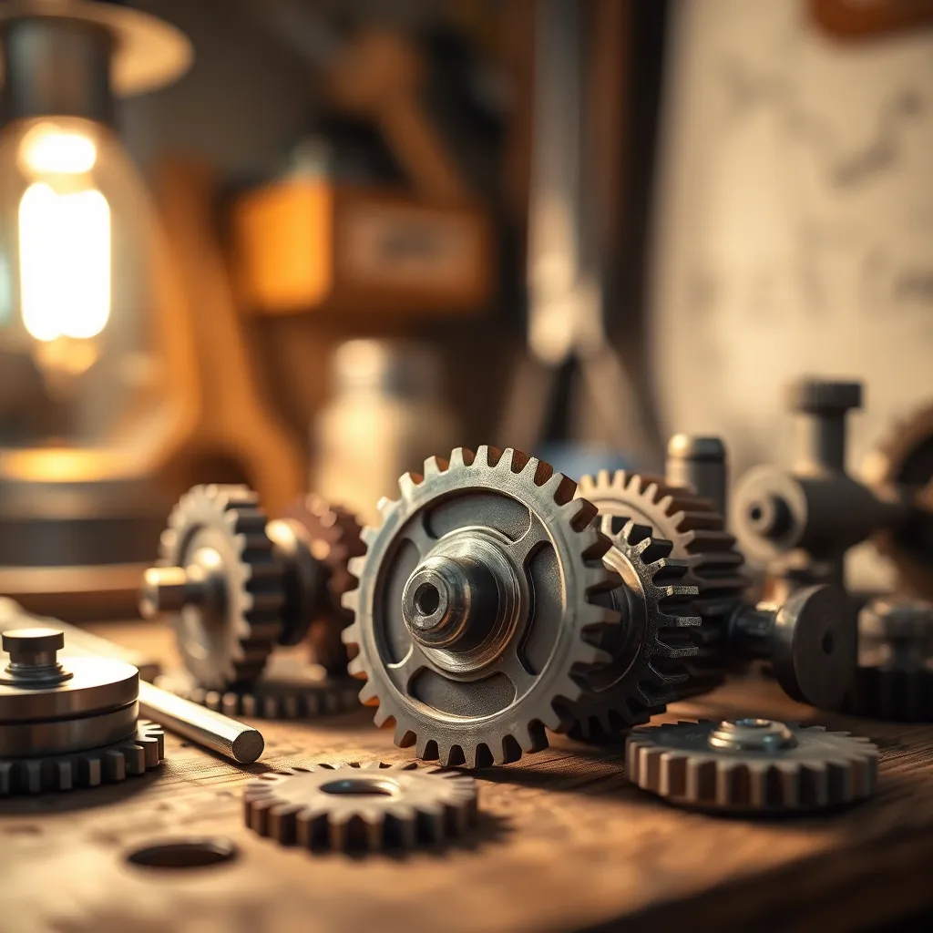 Macro View of Gears and Mechanical Parts
