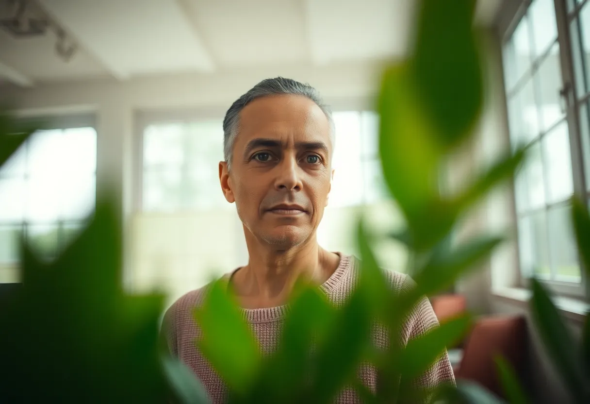 A stunning close-up of a vibrant butterfly resting on a green leaf, showcasing intricate wing patterns and delicate textures. The overcast lighting enhances the details while providing a soft, even glow. The composition emphasizes the butterfly's beauty, utilizing the rule of thirds, with blurred foliage creating a serene backdrop. The muted earth tones convey a calm and natural atmosphere, inviting viewers to appreciate the delicate balance in nature.