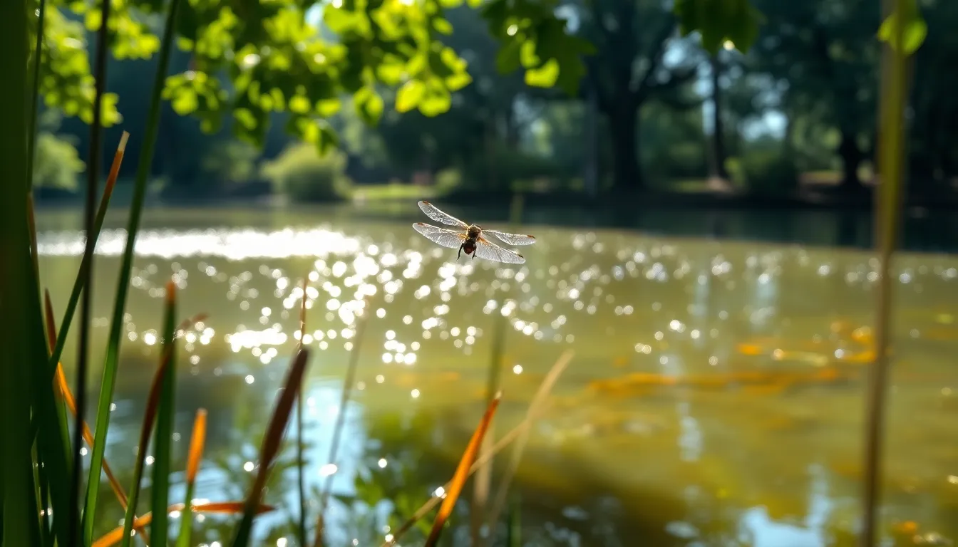 Vibrant Dragonfly on Dewy Leaf