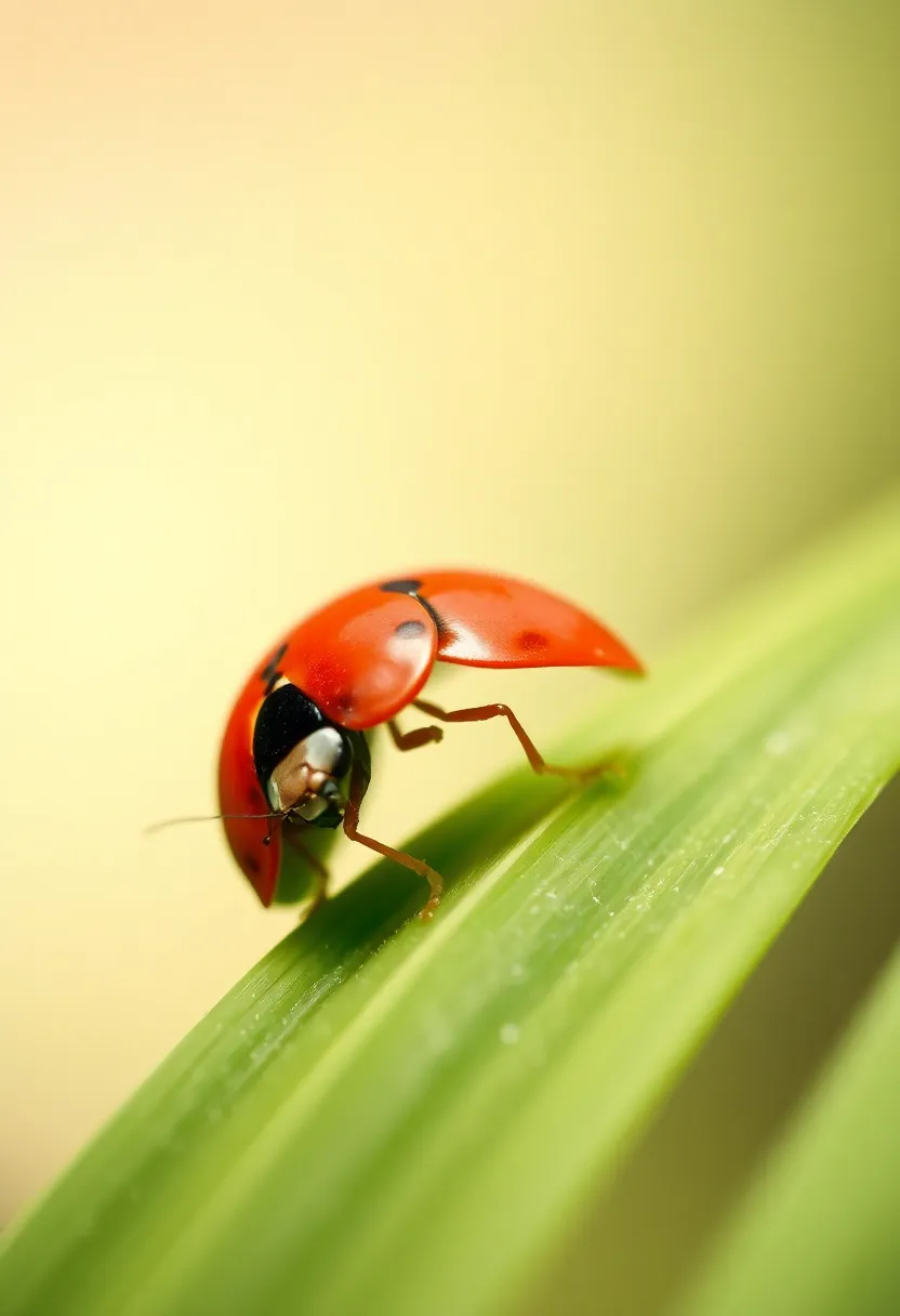 Ladybug on a Green Leaf