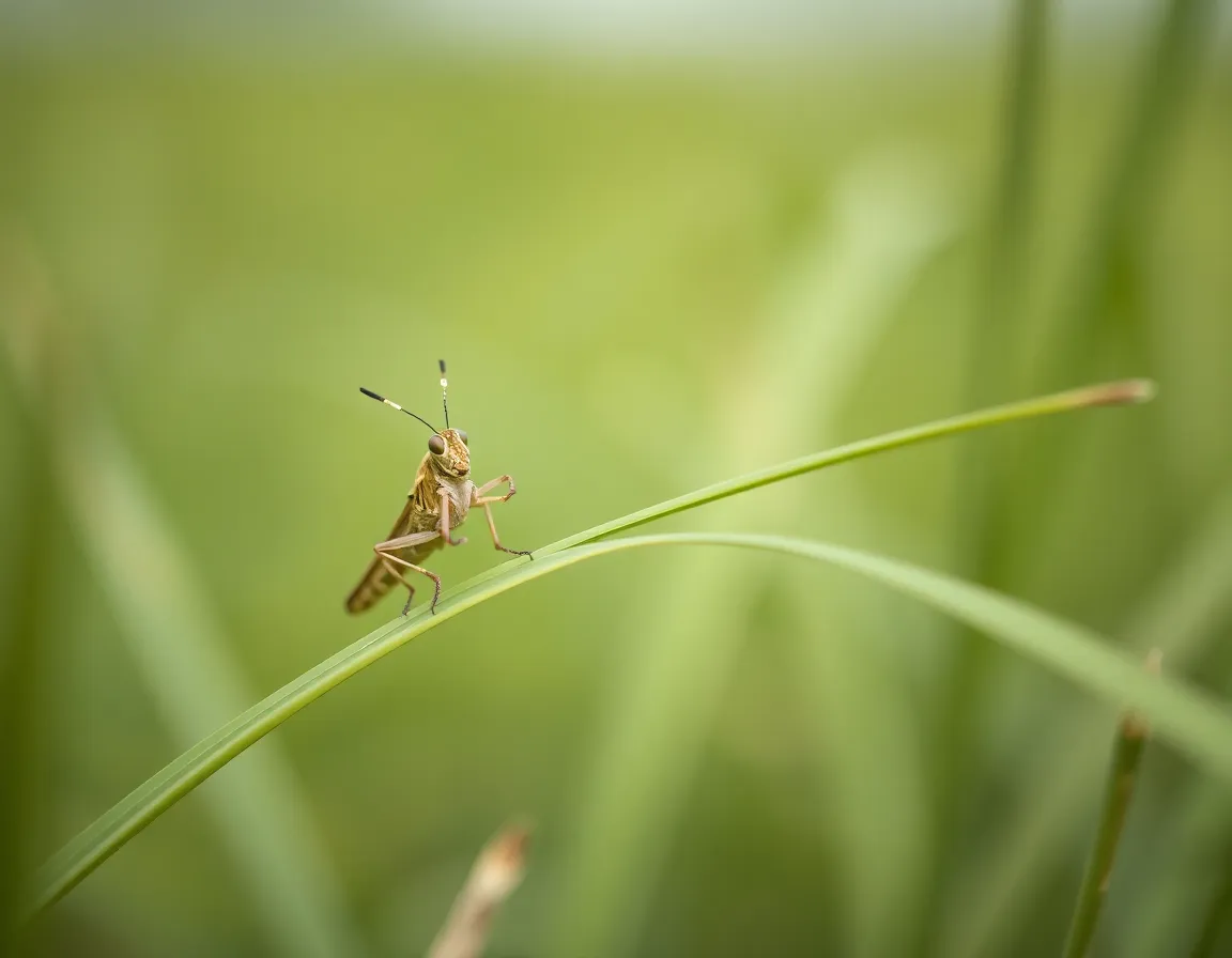 Grasshopper on a Dewy Morning