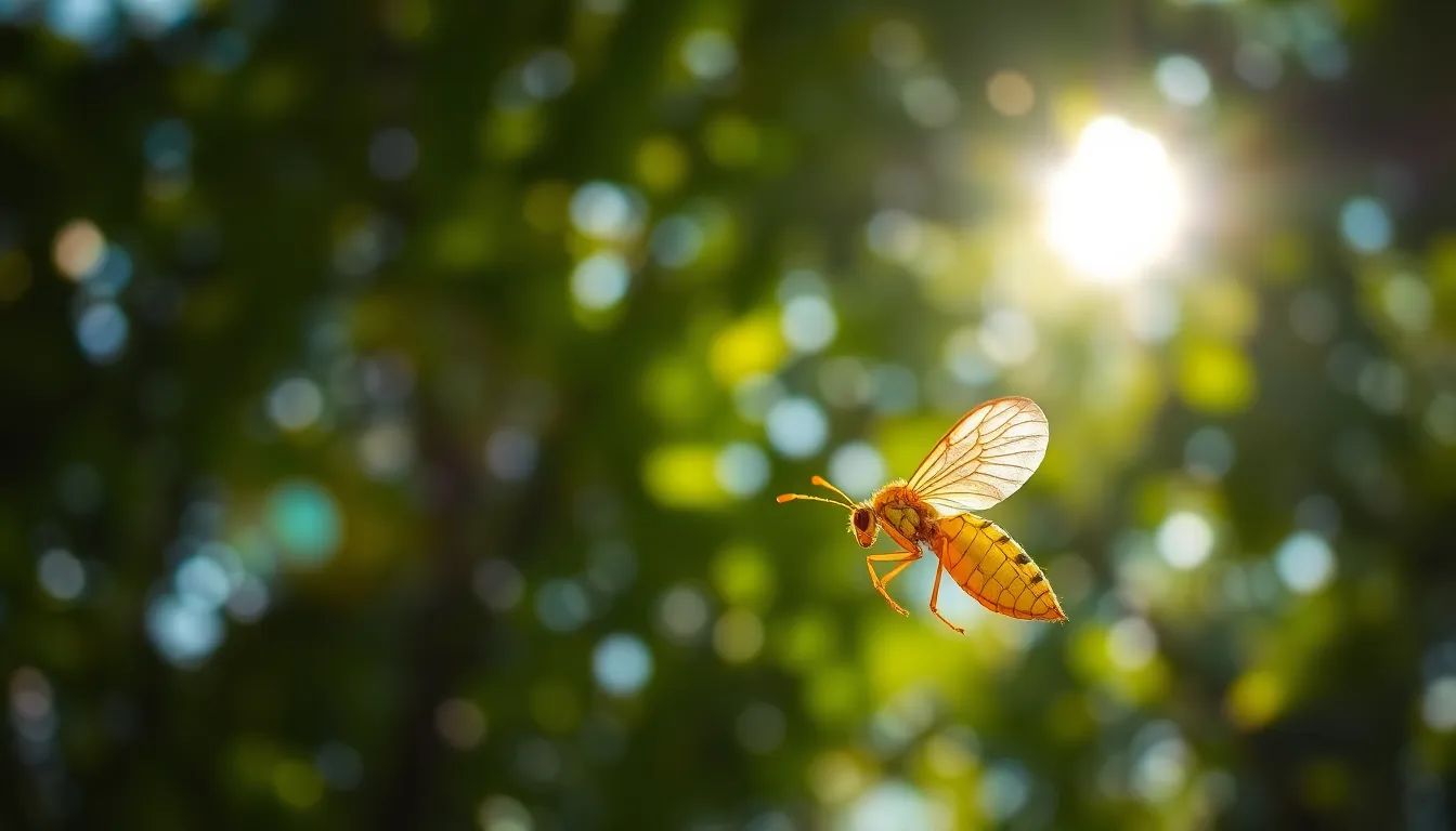 Vibrant Praying Mantis on Sunflower A striking image of a bright green praying mantis resting on a sunflower, captured in exquisite detail. Dappled sunlight illuminates the scene, highlighting the mantis's intricate textures and vivid colors. The shallow depth of field draws attention to the subject while creating a dreamy, blurred garden backdrop. Ideal for showcasing the beauty of nature and insect life, this photograph encapsulates the essence of a warm summer day.