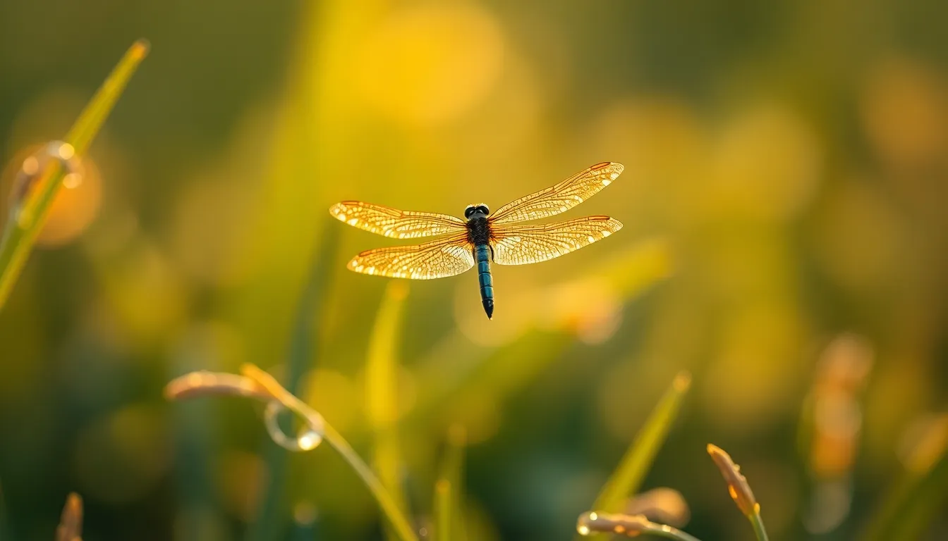 This breathtaking close-up showcases a blue morpho butterfly resting on a radiant flower in late afternoon light. The butterfly’s vivid iridescent wings shimmer, contrasting beautifully with the flower’s rich colors, creating a striking visual connection. With soft shadows and highlights, the image captures the delicate beauty of nature and the butterfly's intricate details. This composition invites viewers into a serene moment, emphasizing the harmony of colors and textures.