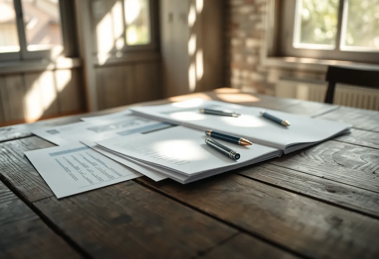 Investment Portfolio on Rustic Table