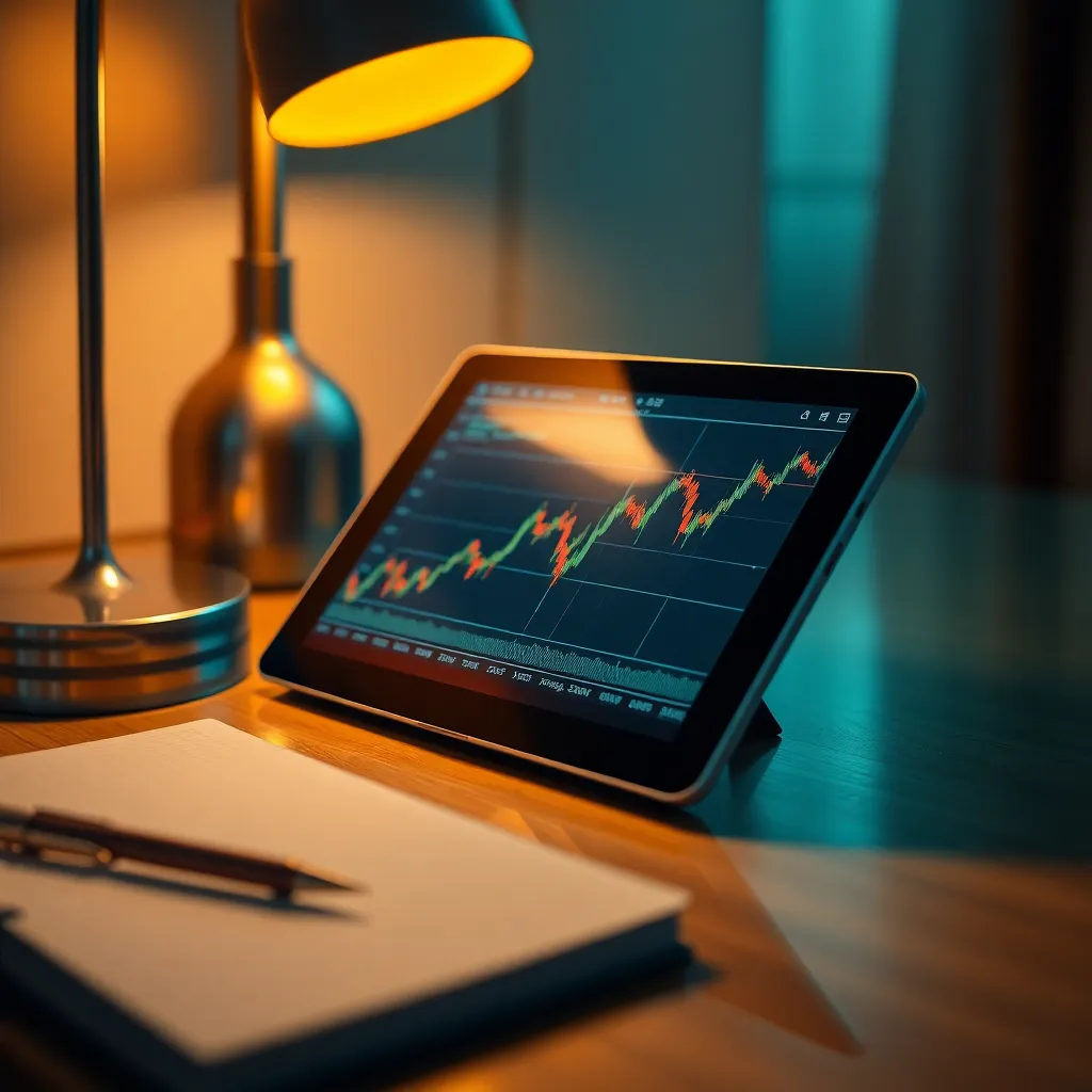 Close-Up of Stock Market Graph on Digital Tablet