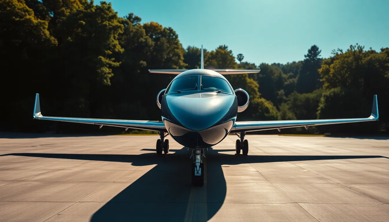 Luxurious Private Jet on Tarmac