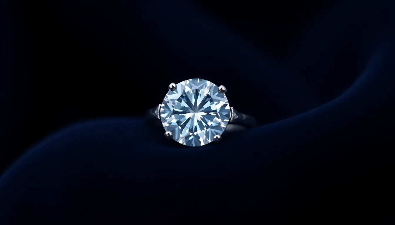 Stunning Diamond Ring on Velvet