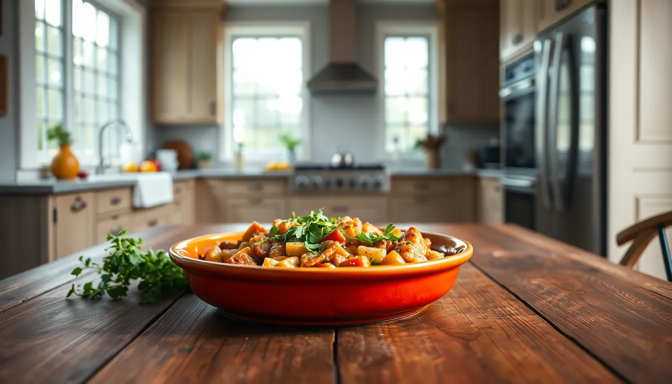 Cozy Kitchen with Fresh Dish and Natural Light