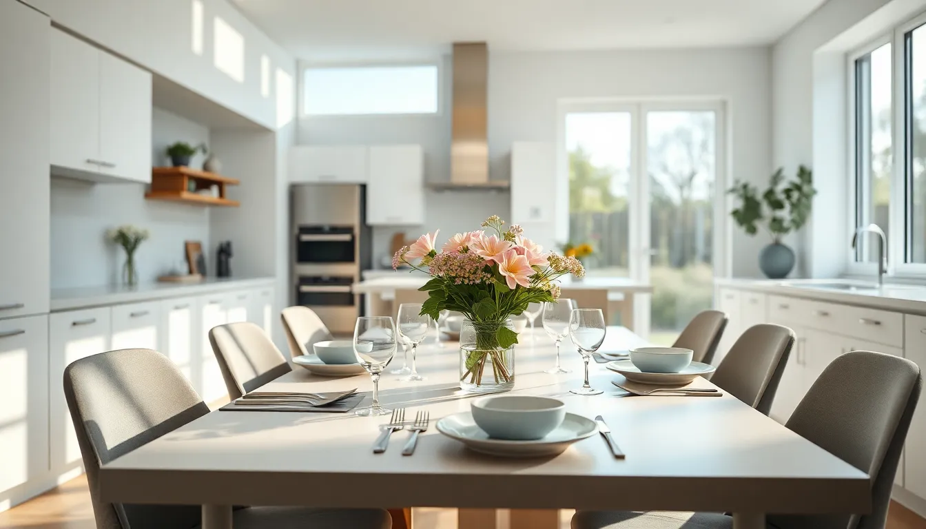 Elegant Dining Table in a Modern Kitchen
