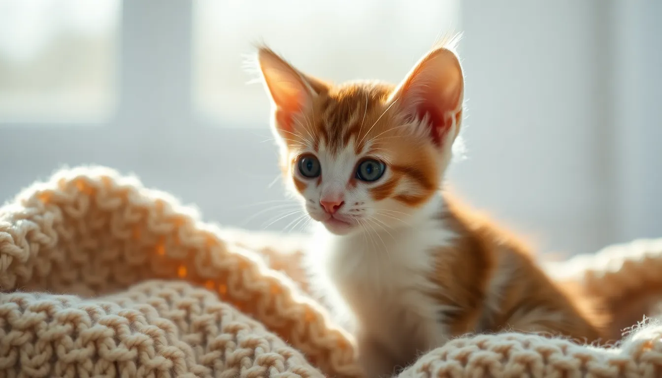 Charming Kitten Bathed in Soft Light