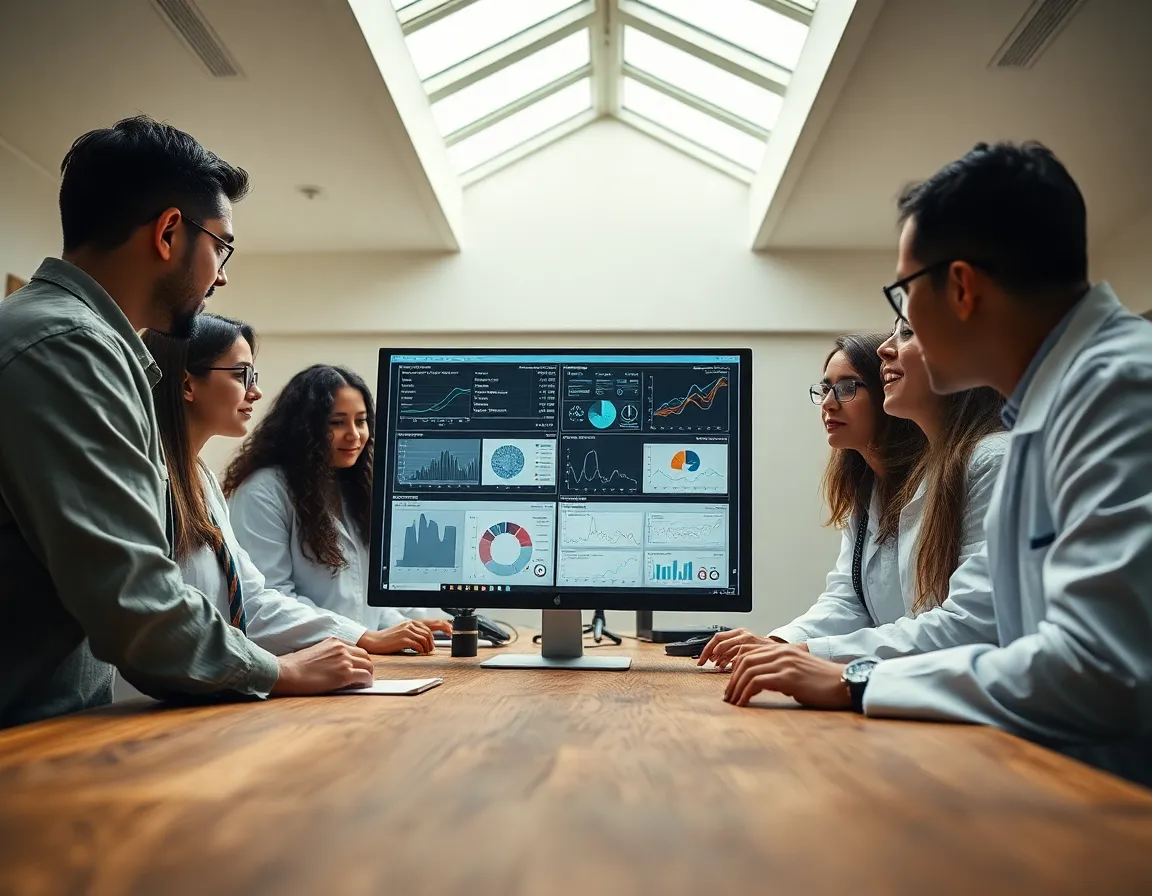 Collaborative Science Team Analyzing Data