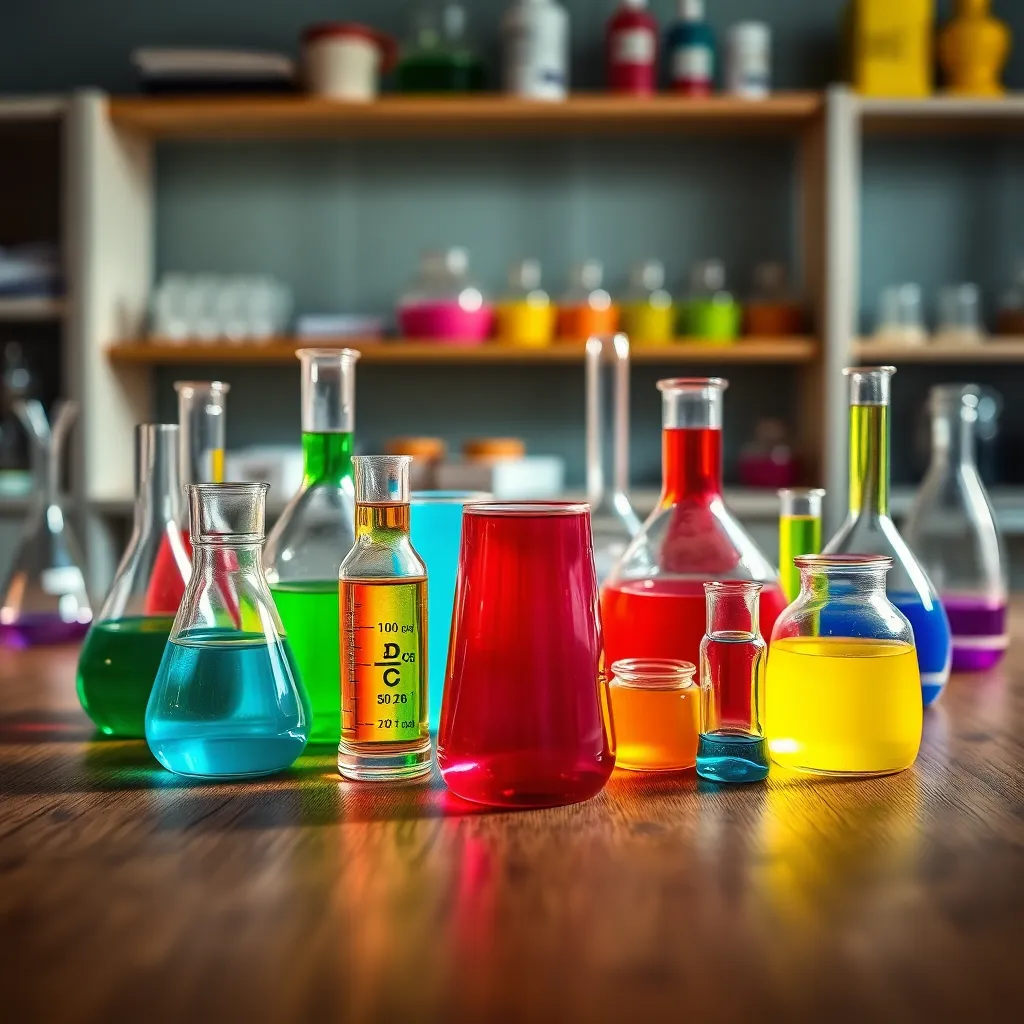 Close-up of Chemical Compounds in Laboratory