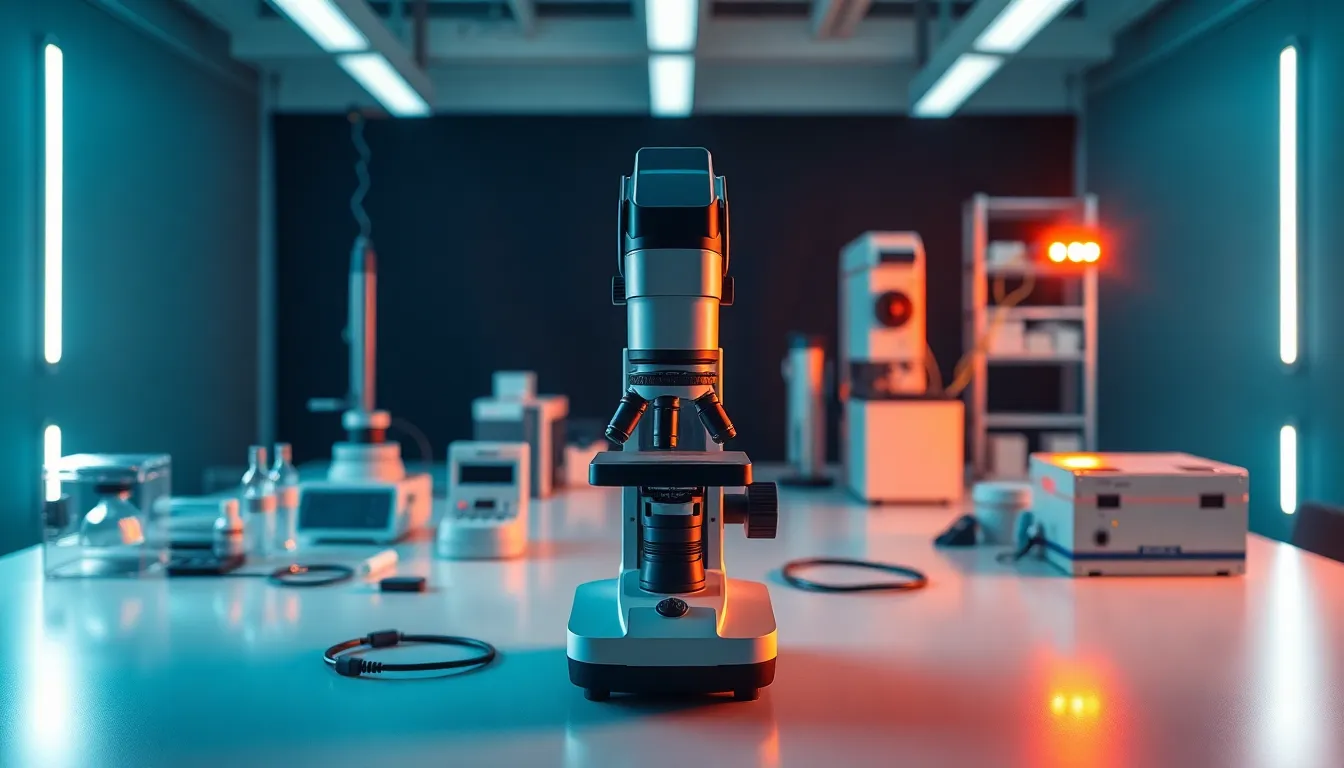 Modern Digital Microscope in Laboratory