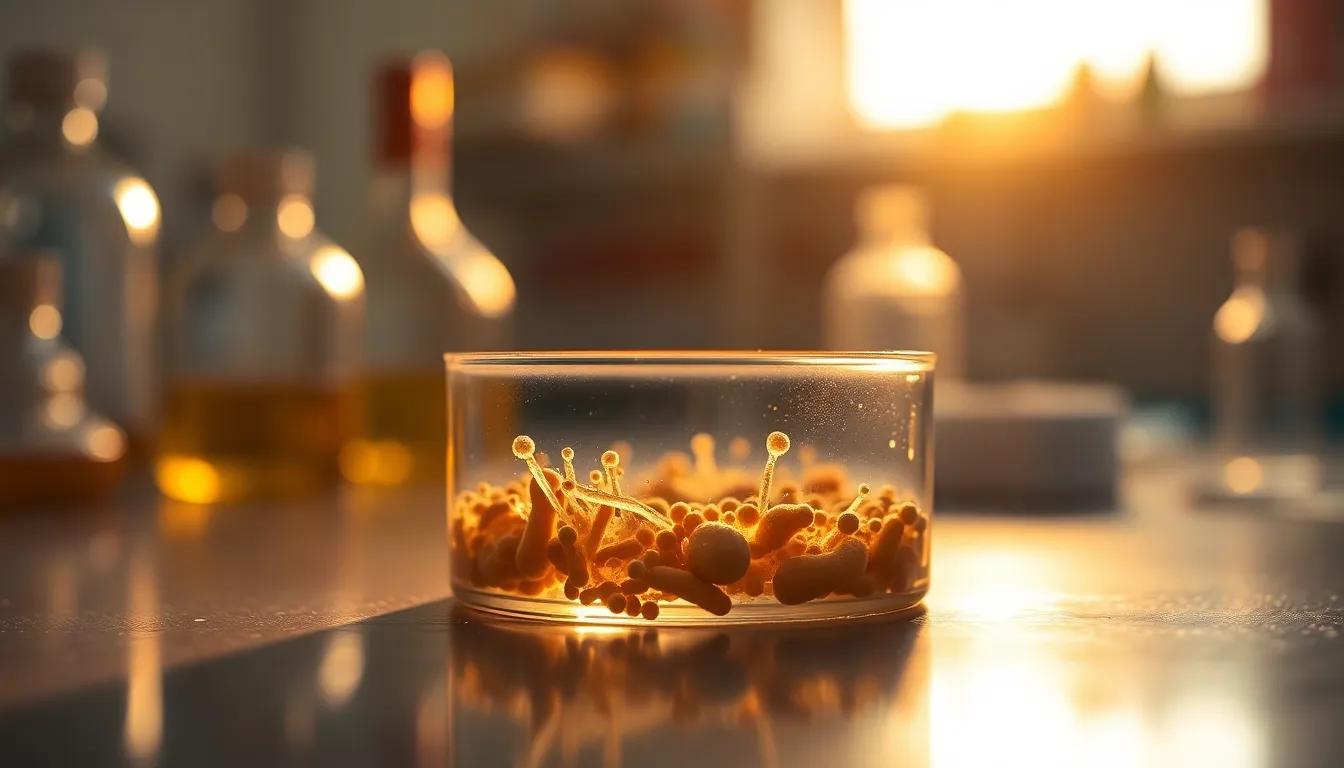 Vibrant Microbial Cultures in Petri Dishes