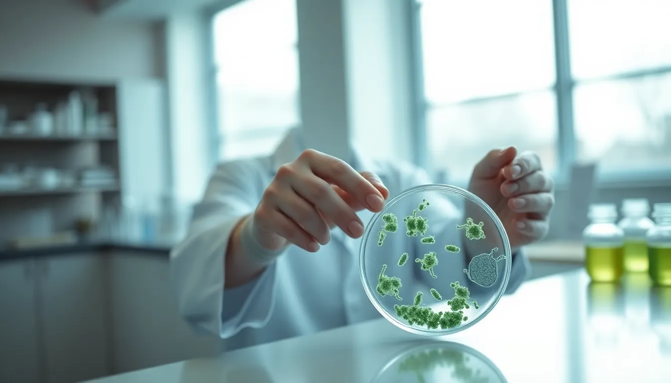 Scientist Using Pipette in Modern Laboratory
