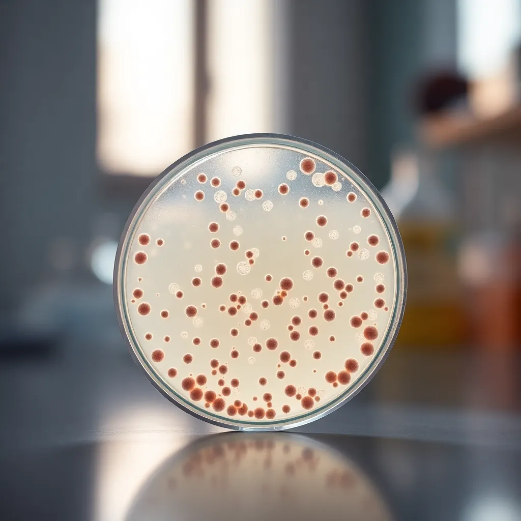 Petri Dish with Bacterial Cultures