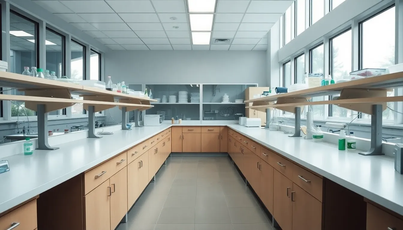 Wide View of Modern Laboratory Workspace