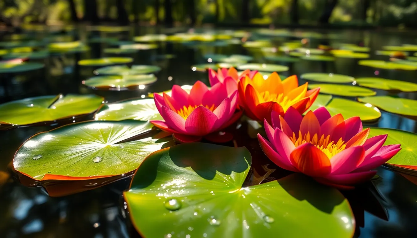 Lily Pads on a Sunlit Lake