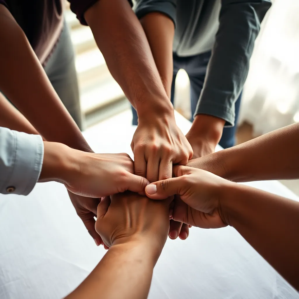 Hands Coming Together in Unity