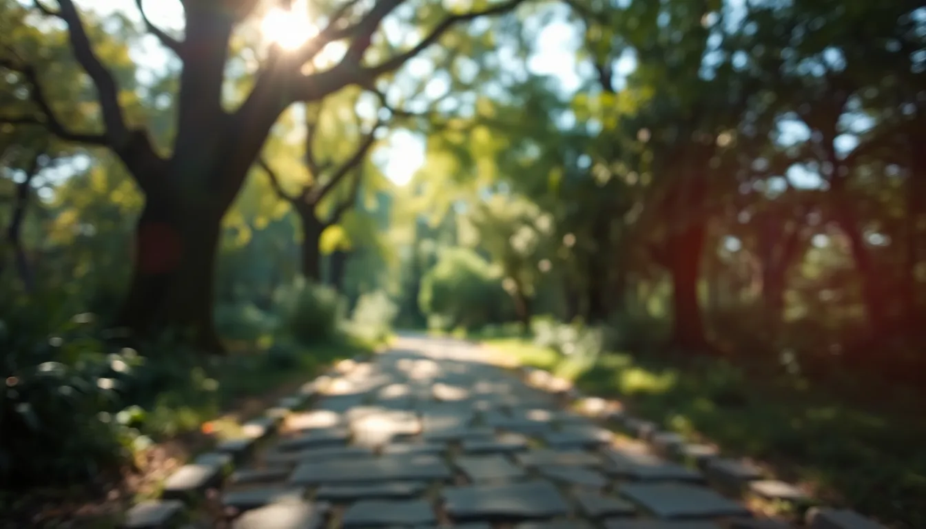This vibrant image showcases a business leader networking in a lush park, surrounded by greenery and dappled sunlight. Dressed in a stylish light blue blazer and jeans, the subject stands confidently, engaging with a small group of professionals. The selectively focused composition draws attention to the leader while the vibrant colors enhance the natural environment. This scene encapsulates the essence of outdoor networking and modern business interactions.
