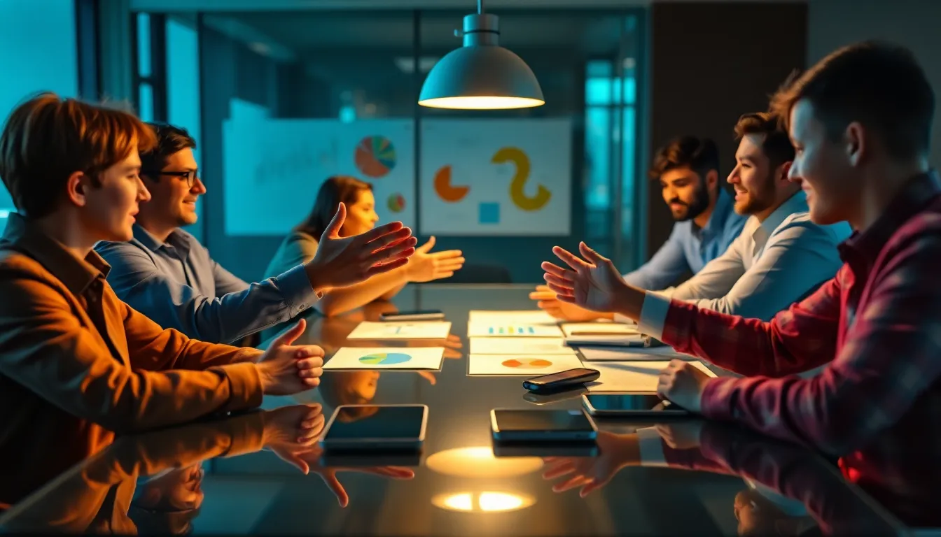 Diverse Leaders Brainstorming in Modern Office