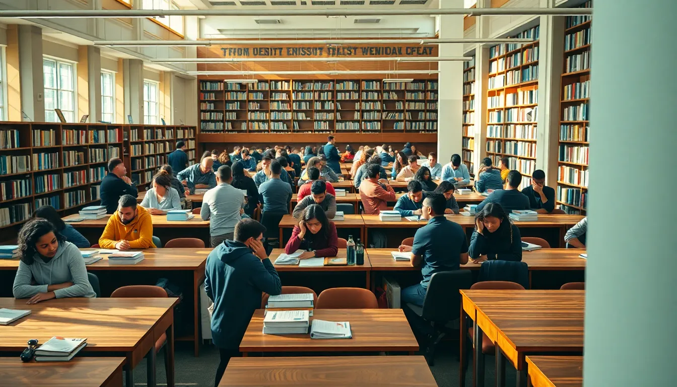 Students Collaborating in University Library