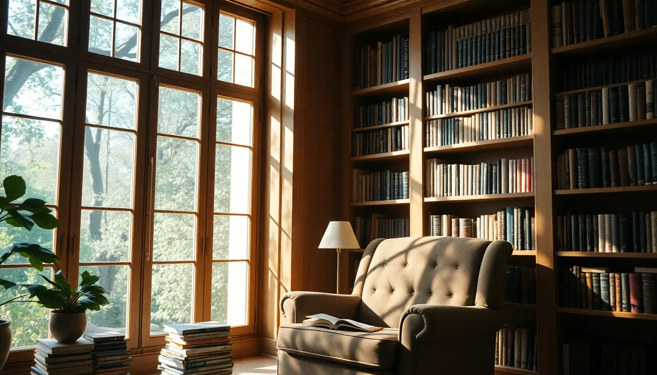 Cozy Reading Nook in a Library