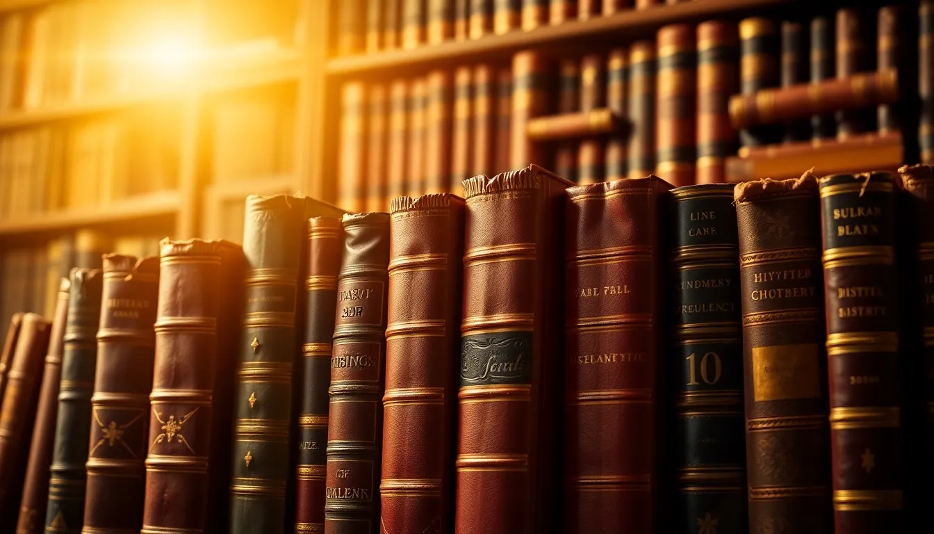 Antique Books Collection in Warm Light