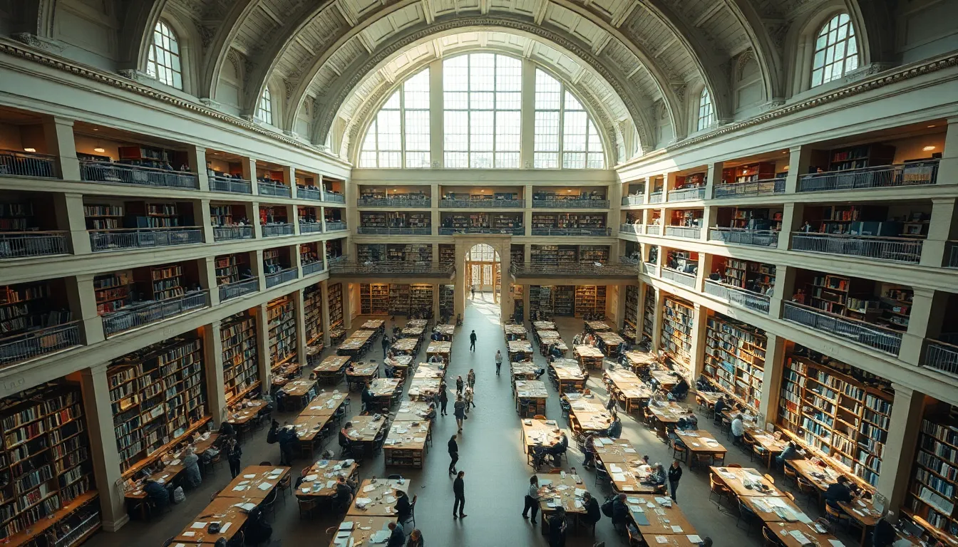 Historic Library Exterior at Dusk