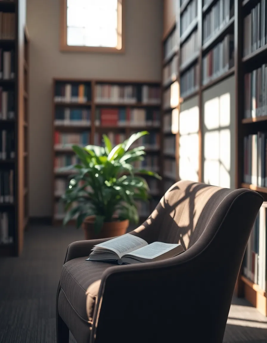 Tranquil Reading Nook in Library
