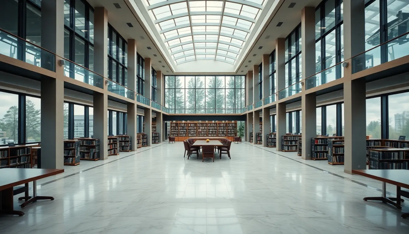 Reading Nook in a Modern Library In this image, a man enjoys a moment of solitude in a modern library reading nook, bathed in soft, diffused daylight. The scene captures the inviting atmosphere with meticulously arranged bookshelves creating leading lines towards him. The colors are warm and welcoming, enhanced by the natural light filtering through large windows. The soft textures of the armchair add to the overall comfort of the setting, inviting viewers to lose themselves in a good book.