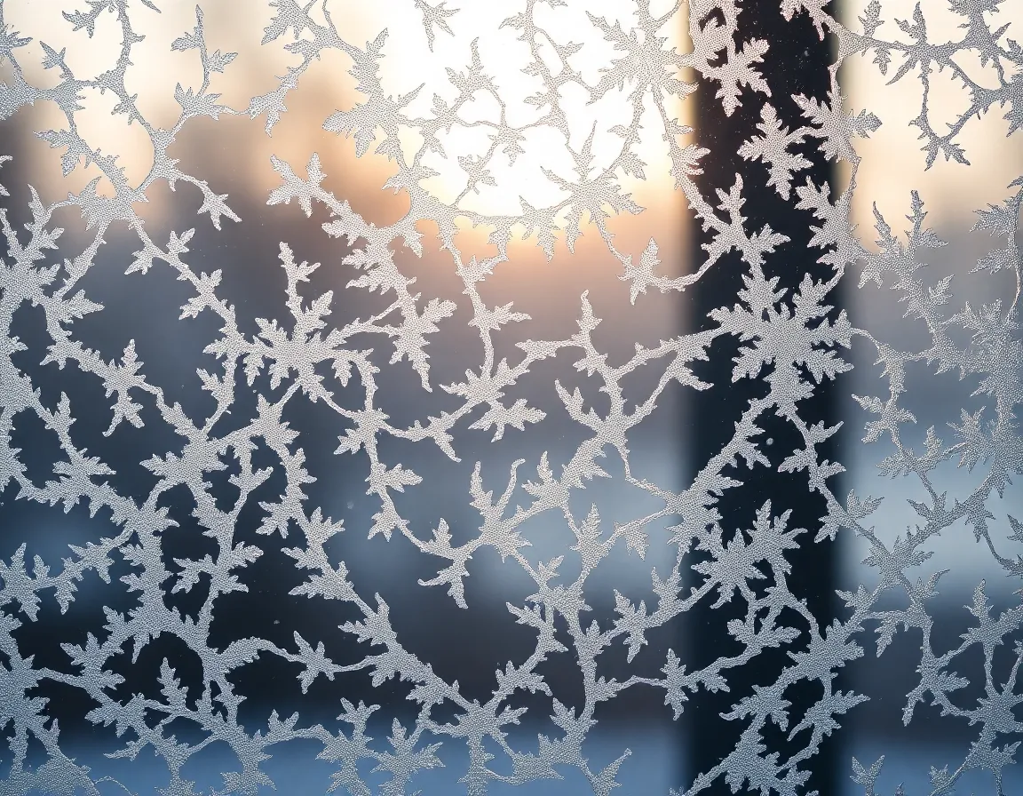 Intricate Frost Patterns on a Winter Window