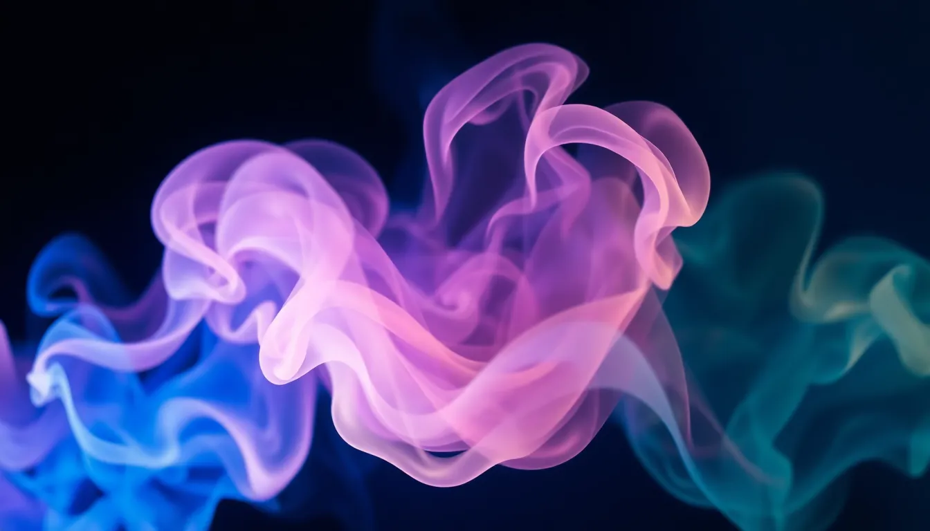 Ethereal Colorful Smoke on Dark Background