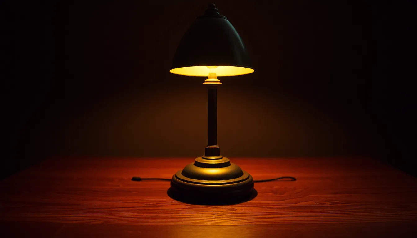 Warm Glow of a Desk Lamp