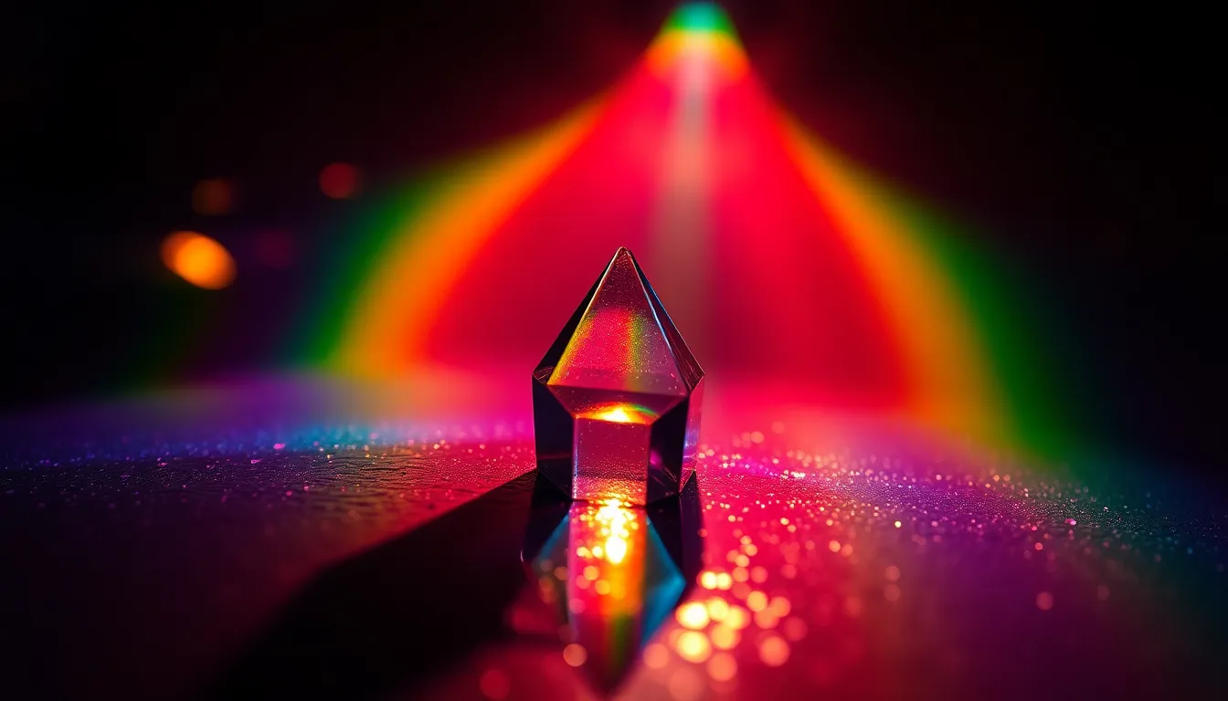 Ethereal Rainbow Prisms with Light Effects