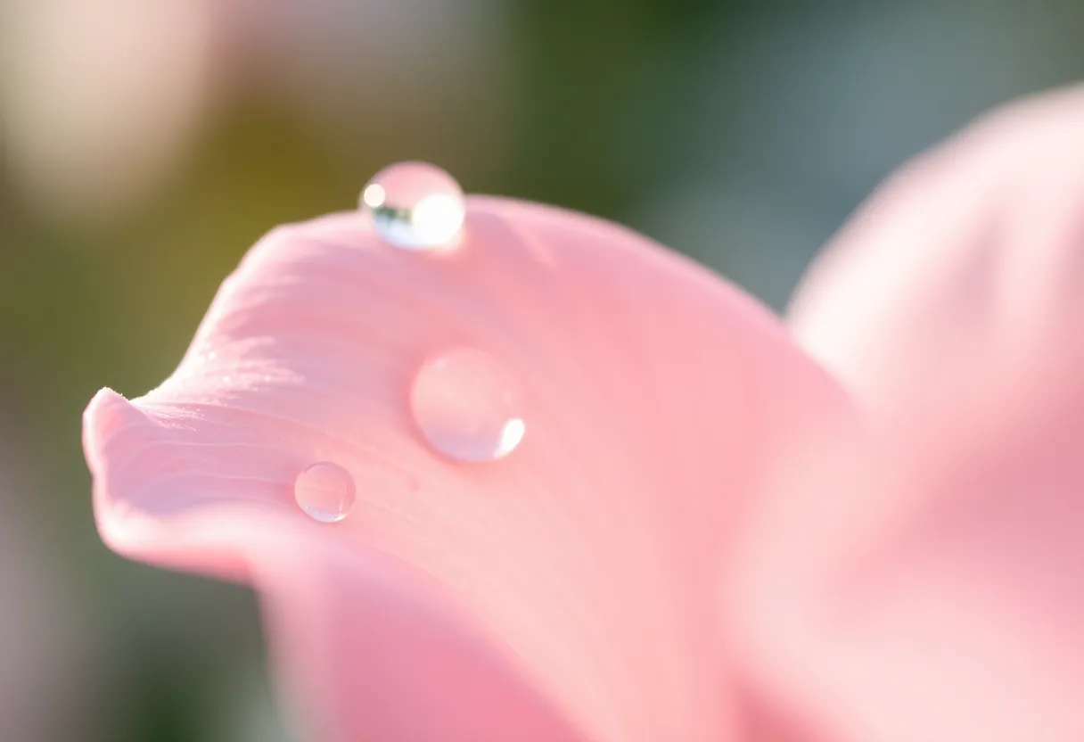 Morning Dew on Flower Petal