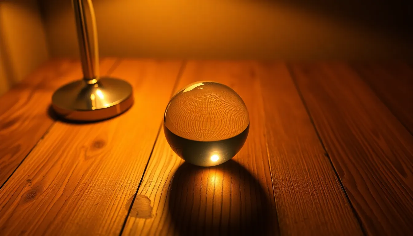 Dramatic Lighting on Wooden Table