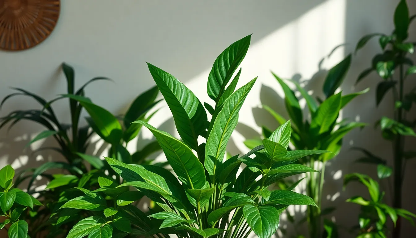 Lively Indoor Plant Arrangement in Living Room