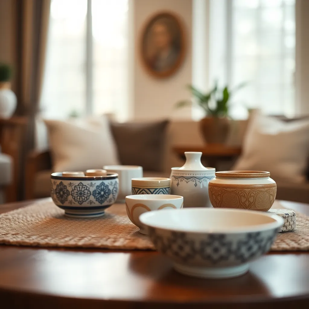 Artisanal Coffee Table Setup in Living Room