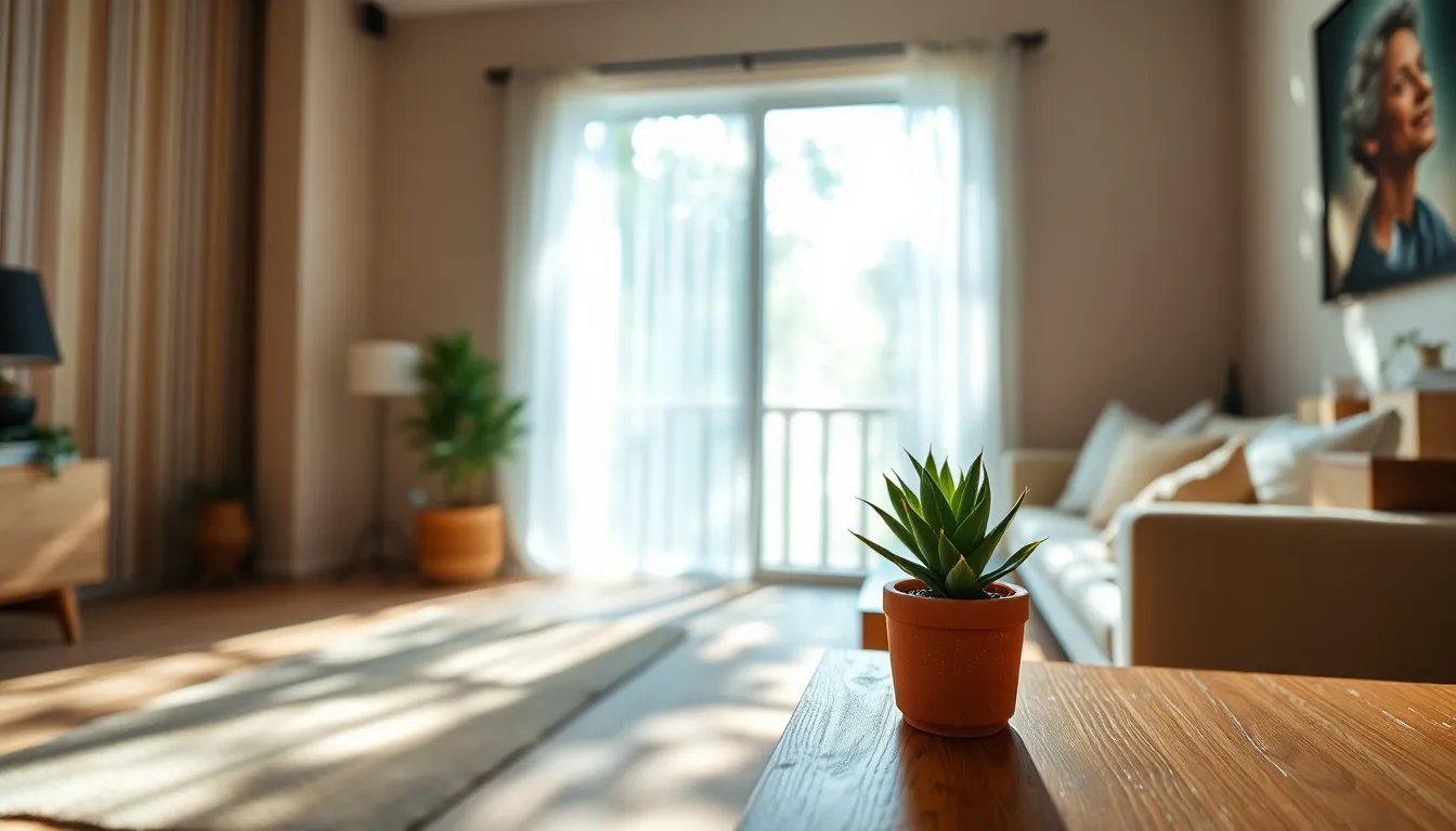 Natural Elements in a Serene Living Room